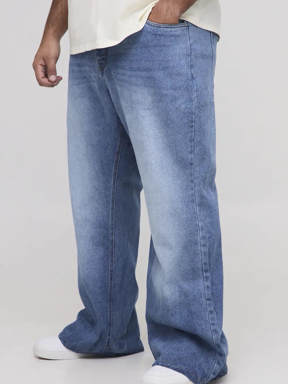 boohooMAN
Plus Rigid Stacked Flared Jeans Men's Relaxed Blue Jeans New with Tags